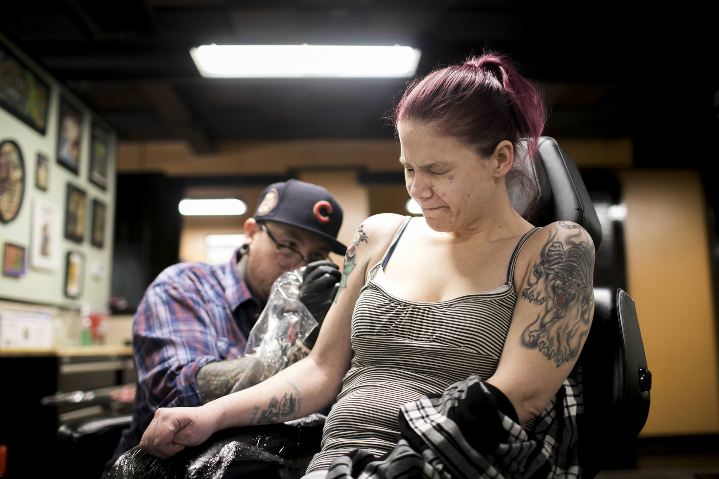 Jenn Glaser gets tattooed.